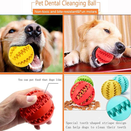 Sunglow 2 Pack Dog Toy Ball - Nontoxic Bite Resistant Teething Toys for Small/Medium/Large Dog and Puppy Cat, Dog Pet Food Treat Feeder Chew Tooth Cleaning Exercise Game IQ Training