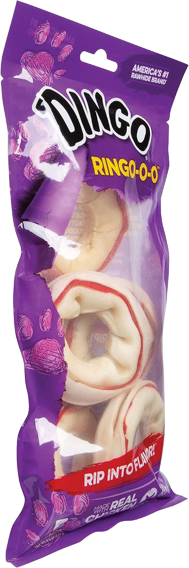Dingo Ringo-o-o 5 Count, Ring-Shaped, Rawhide Chew For All Dogs
