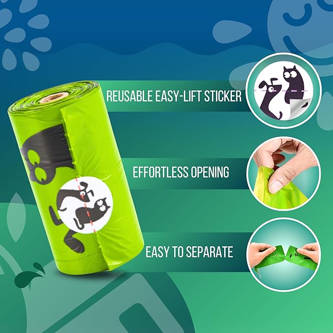 Pet N Pet 720 Counts, Unscented Dog Poop Bags Rolls, 38% Plant Based & 62% PE Poop Bags For Dogs with Dispenser, 48 Rolls Extra Thick Dog Waste Bag, Doggie Poo Bag