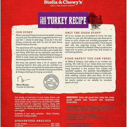 Stella & Chewy's Freeze-Dried Raw Dog Treats - Carnivore Crunch for Training - Natural Limited Ingredient, Grain-Free - Perfect for Picky Eaters - Turkey Recipe - 3.25 oz Bag