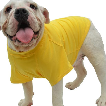 Lovelonglong Bulldog Clothes Dog Clothing Blank T-Shirt Tee Shirts for French Bulldog English Bulldog American Pit Bull Pugs 100% Cotton Skin Care Yellow B-XL