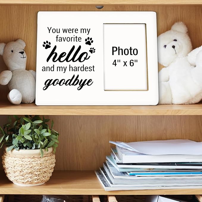 Dog Memorial Gifts for Loss of Dog, Pet Memorial Gift Picture Frame, Sympathy Gifts for Pet Lovers, Cat Passing Away Bereavement Remembrance Wood Photo Frames, 4 x 6 Inch Photo