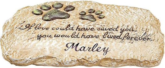 Fox Valley Traders Custom Forever Pet Memorial Garden Stone, Customized Indoor/Outdoor Décor, Crafted with 100% Resin, Loss of Pet Sympathy Gift – Measures 12” Long x 7 ½” Wide x ½” High