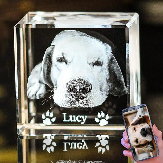 Personalized 3D Crystal Photo,Pet Memorial Gifts for Dogs,Cats,Custom 3D Pictures,Dog Memorial Gift, Customized Pet Gifts,Personalized Photo Gifts
