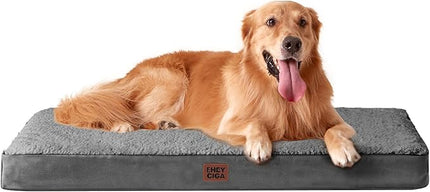 EHEYCIGA Orthopedic XL Dog Beds for Extra Large Dogs with Removable Washable Cover for Crate,Grey, 36x27