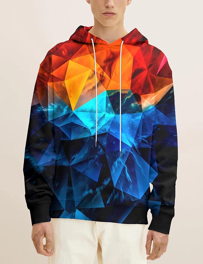 Yasswete Unisex Adults 3D Printed Fashion Hoodies for Men Women Pullover Novelty Sweatshirts with Big Pockets