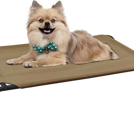 PHYEX Raised Pet Cot for Small Pets, Elevated Dog Bed with Breathable Mesh, Sturdy Steel Frame for Indoor & Outdoor Use, Non-Slip Design, Easy Clean, 33-Inch Brown