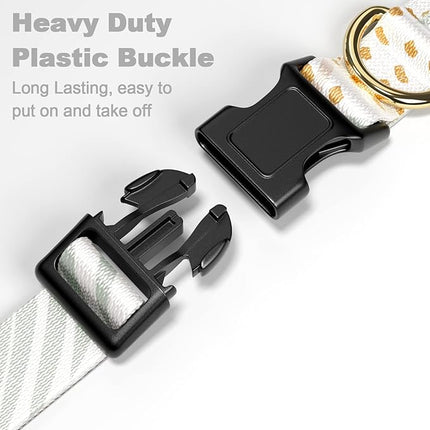 Rnivvi Dog Collar for Medium Dogs, Cute Boho Heavy Duty Adjustable Puppy Collar with Quick Release Buckle for Girl & Female, Pet Accessories for Walking Running, M Length 1" Width, Tropical Leaves