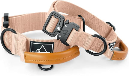 Made to ROAM Premium Explorer Control Collar - Adjustable Heavy Duty Nylon Dog Collar with Quick-Release Metal Buckle and Handle (Carolina Blooms, Control Size 5)