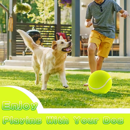Big Tennis Ball for Dogs, Giant Dog Tennis Ball Toy Large Outdoor Sports Gift for Small Medium Large Dog (Yellow, 9.5 inch)