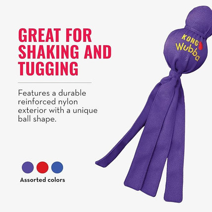 KONG Wubba - Dog Toy for Tug of War & Fetch - Dog Supplies for Puppy & Dog Playtime - Outdoor & Indoor Dog Toy - for XL Dogs - Randomly Provided Color