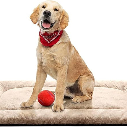 Dog Beds Crate Pad for Medium/Large Dogs Ultra Soft Dog Crate Bed Washable & Anti-Slip Kennel Pad for Dogs Cozy Sleeping Mat,Cream 36inch