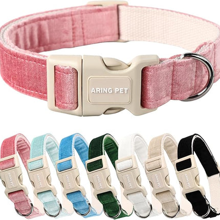 ARING PET Pink Dog Collar-Cute Dog Collar for Small Dogs, Lightweight Cotton Wedding Pet Collars with Quick Release Buckle for Small Medium Large Dog