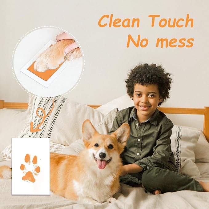 Inkless Paw Print Kit,Dog Paw Print Kit,Dog Nose Print Kit,Clean Touch Ink Pads and Imprint Cards,Pet Paw Print Impression Kit for Dogs Cats Footprint Keepsake