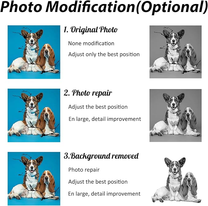 Personalized Pet Memorial Stones with Photos, Pet Memorial Plaques, Custom Engraved Black Granite Pet Headstone, Gifts for Lost a Pets.(Picture Centering Style)