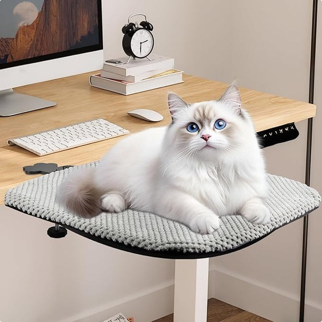 BESTISAN Durable Cat Bed Desk-Metal Frame &Flannel Fabric Soft Cover,Sturdy&Comfortable for Indoor Pets,Spacious Cat Beds for Office Desk and Game Island Table,Removable Washable,Supports to 30 lbs