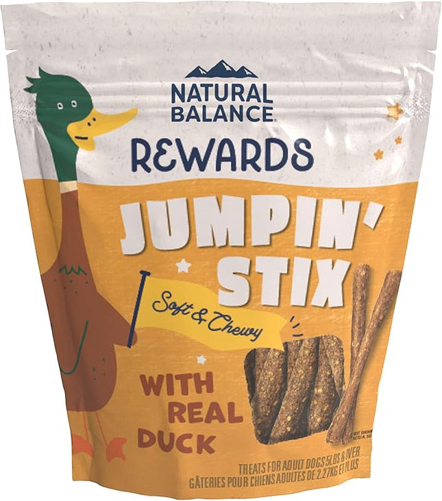 Natural Balance Limited Ingredient Rewards Jumpin' Stix, Grain-Free Dog Treats for Adult Dogs of All Breeds, Duck Recipe, 4 Ounce (Pack of 1)