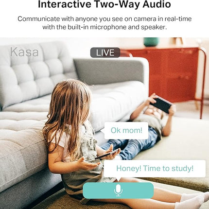 Kasa Smart Kasa 2K QHD Security Camera Pan/Tilt, Starlight Sensor for Color Night Vision,Motion Detection for Baby & Pet Monitor, SD/Cloud Storage,Works with Alexa & Google,Free Expert Support(KC410S)