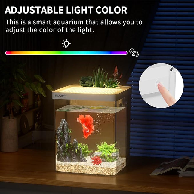 Smart Betta Fish Tank 1.5 Gallon Aquarium (White)