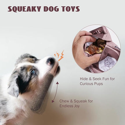Nocciola Funny Squeaky Dog Toys, Cool Stuffed Plush Toys for Medium, Small and Large, Accessories for Dog Birthday