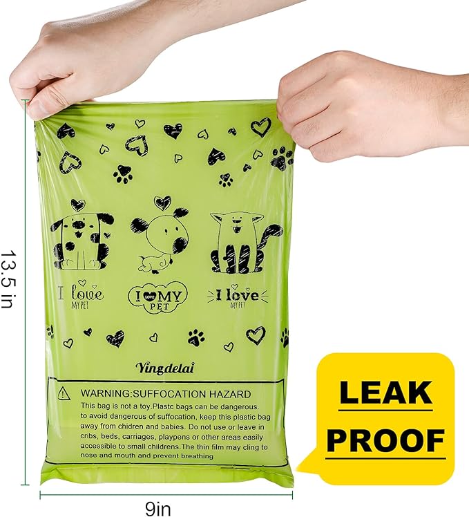 Dog Poop Bag, 540 Counts Biodegradable Dog Waste Bags with 1 Dispenser, Eco-Friendly Leak-Proof Pet Poop Bags for Doggy | Scented