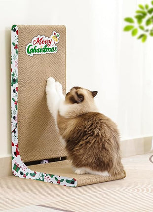Cardboard Cat Scratcher, 23.6 Inch L Shaped Vertical Cat Scratching Board, Wall-Mount Cat Scratchers for Indoor Cats (Colorful, 6pcs)