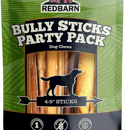 Redbarn Pet Products All Natural 4-5" Bully Sticks for Small & Medium Dogs - Healthy Long Lasting Chews Variety Party Pack - 100% Beef Single Ingredient Low Odor Rawhide Free - Bag, 12oz