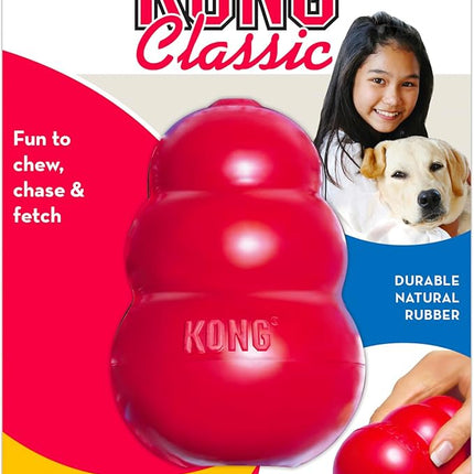 KONG Classic Stuffable Dog Toy - Fetch & Chew Toy for Dogs - Treat-Filling Capabilities & Erratic Bounce for Extended Play Time - Durable Natural Rubber Material - for Large Dogs