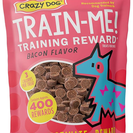 Crazy Dog Train-Me! Training Treats 16 oz. Bag, Bacon Flavor, with 400 Treats per Bag, Recommended by Dog Trainers