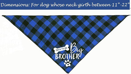Big Brother Dog Bandana, Reversible Plaid Triangle Bibs Pet Scarf