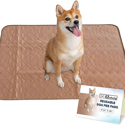 EZwhelp Reusable Dog Pee Pads - Waterproof Training Pads for Dogs - Washable & Sanitary - Rounded Corners - Laminated, Lightweight, Durable - Pet Essentials for Puppy Training and Whelping - 36" x 34"