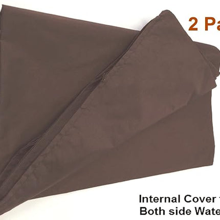 Dogbed4less 2 Pack Internal Duvet Case Waterproof Zipper Dog Bed Cover for Jumbo Large 55"x47"X4" Memory Foam Pad Pet Bed - 59"x51" Flat