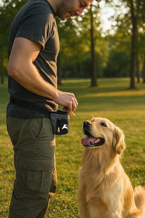 OllyDog Goodie Treat Bag, Dog Treat Pouch, Waist Belt Clip for Hands-Free Training, Magnetic Closure, Dog Training and Behavior Aids, Three Ways to Wear (Castle Rock)