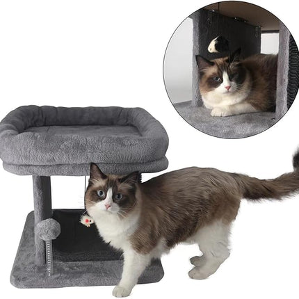 Large Cat Bed with Scratching Post and Combing Board, Sturdy and Durable, Ideal for Small Breeds