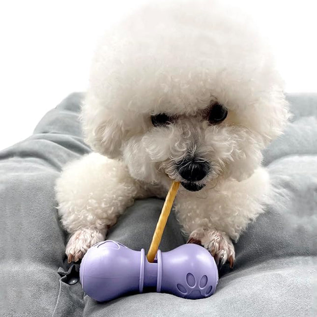 Bully Stick Holder for Dogs, Chew Holder, Prevent Choking Safety Device (Purple, Small)