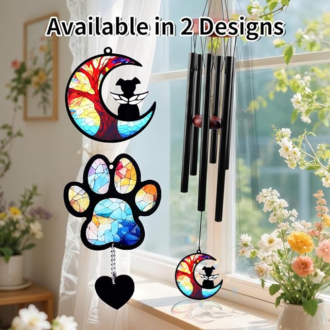 Pet Memorial Wind Chime – Dog Memorial Gifts for Loss of Dog, Loss of Pet Sympathy Gift, Pet Remembrance Bereavement Gift (Paw)