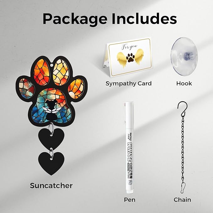 DIY Dog Angel Memorial Suncatcher, Loss of Dog Sympathy Gift, Dog Remembrance Gift, Dog Memorial, Dog Memorial Gifts for Loss of Dog