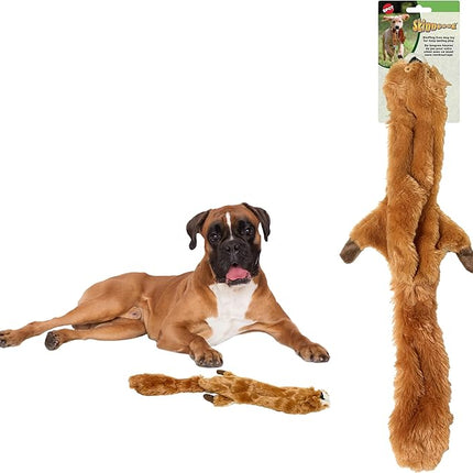 SPOT Skinneeez Squirrel 23-Inch Stuffing-Free Plush Dog Toy – Realistic Design with 2 Squeakers – Durable, Soft Polyester for Medium & Large Dogs – Tug, Fetch & Shake Play – for Moderate Chewers