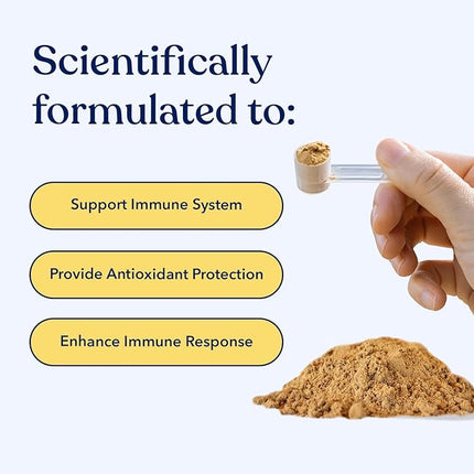 Honest Paws Turkey Tail Mushroom for Dogs - Digestive and Immune Support - Shiitake, Reishi, Maitake Mushroom Supplement Powder for Dogs - No Filler, No Additives - (30 Scoops)