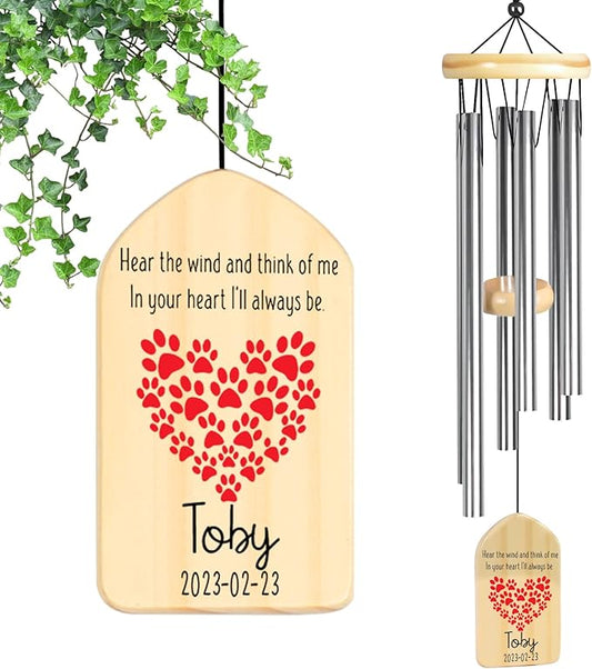 Pet Memorial Gifts, Personalized Pet Memorial Wind Chimes, Pet Loss Gifts, Loss of Pet Sympathy Gift, Dog Memorial Gifts for Loss of Dog, Pet Remembrance Gift in Memory of Dog Cat