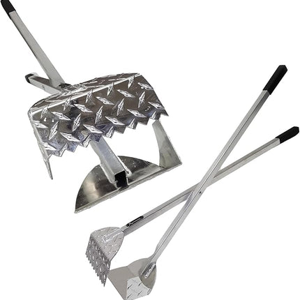 ActiveDogs Dog Poop Scooper Heavy Duty - Best Ever Dog Pooper Scooper with Teeth - Outdoor Welded Aluminum Metal & Solid Bolt Pet Waste Removal Shovel, USA Made