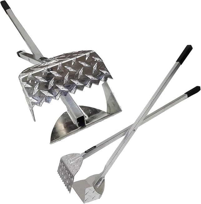 ActiveDogs Dog Poop Scooper Heavy Duty - Best Ever Dog Pooper Scooper with Teeth - Outdoor Welded Aluminum Metal & Solid Bolt Pet Waste Removal Shovel, USA Made