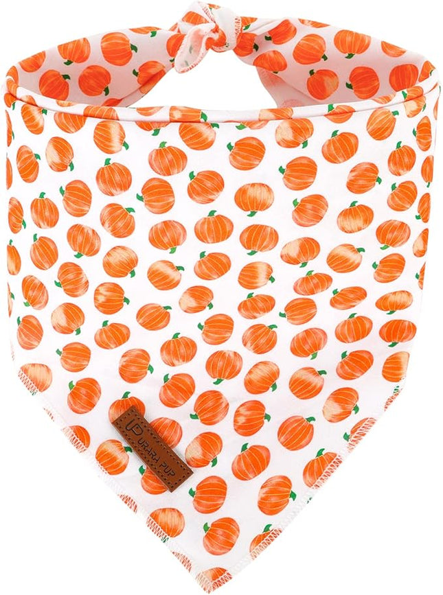 Halloween Pumpkin Dog Bandana, Halloween Triangle Bid Scarf with Pumpkin Pattern, Cotton Pet Kerchief for Girl Boy Dogs or Cats, Cute Puppy Bandana Fancy for Dogs