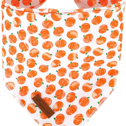 Halloween Pumpkin Dog Bandana, Halloween Triangle Bid Scarf with Pumpkin Pattern, Cotton Pet Kerchief for Girl Boy Dogs or Cats, Cute Puppy Bandana Fancy for Dogs