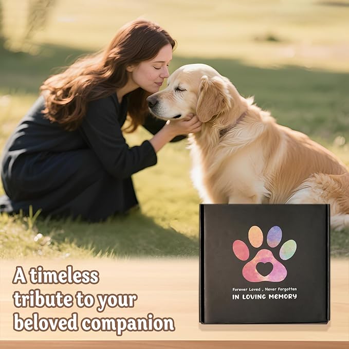 Pet Memorial Gifts for Loss of Dog, 4x6 Rotating Wooden Picture Frame, Loss of Dog Sympathy Gift- Pet Bereavement Remembrance Gifts