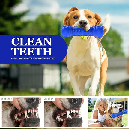 Dog Squeaky Toys for Aggressive Chewers, Durable Chew Toys for Large Medium Breed Dog, Tough Dogs Toys with Natural Rubber