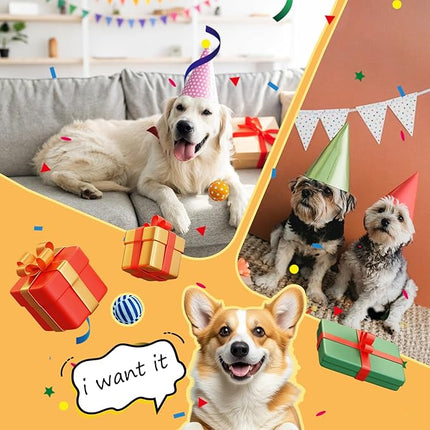 AMA SPORT Squeaky Tennis Balls for Dogs 4 Pack 2.5" Squeaky Tennis Balls for New Puppy Small Medium Dog Toys for Fetch, Exercise, Outdoor Play