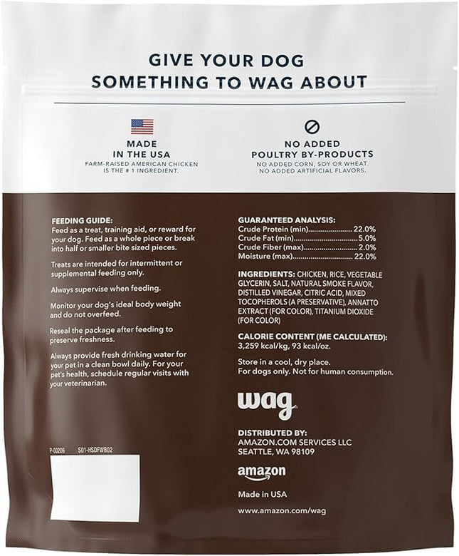 Amazon Brand - Wag Dog Treats, Chicken and Waffle Bites, 12 oz Resealable Pack of 1