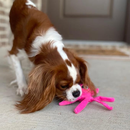 SmartPetLove Snuggle Puppy Tender-Tuffs Small Dog Toys - Pink Plush Octopus Dog Toy for Small Breeds with Puncture Resistant Squeaker