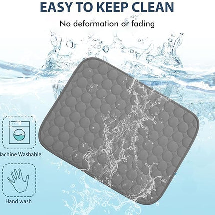 MICROCOSMOS Summer Cooling Mat & Sleeping Pad- Water Absorption Top, Materials Safe, Easy Carry, EZ Clean. Keep Cooling for Pets, Kids and Adults.(Drak Grey, 24" x18")